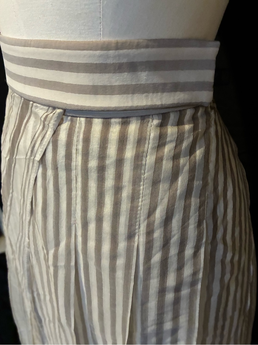 Brunello Cucinelli Silk Cream Tan Pleated Maxi Skirt 8 NWT Made in Italy - Picture 10 of 16